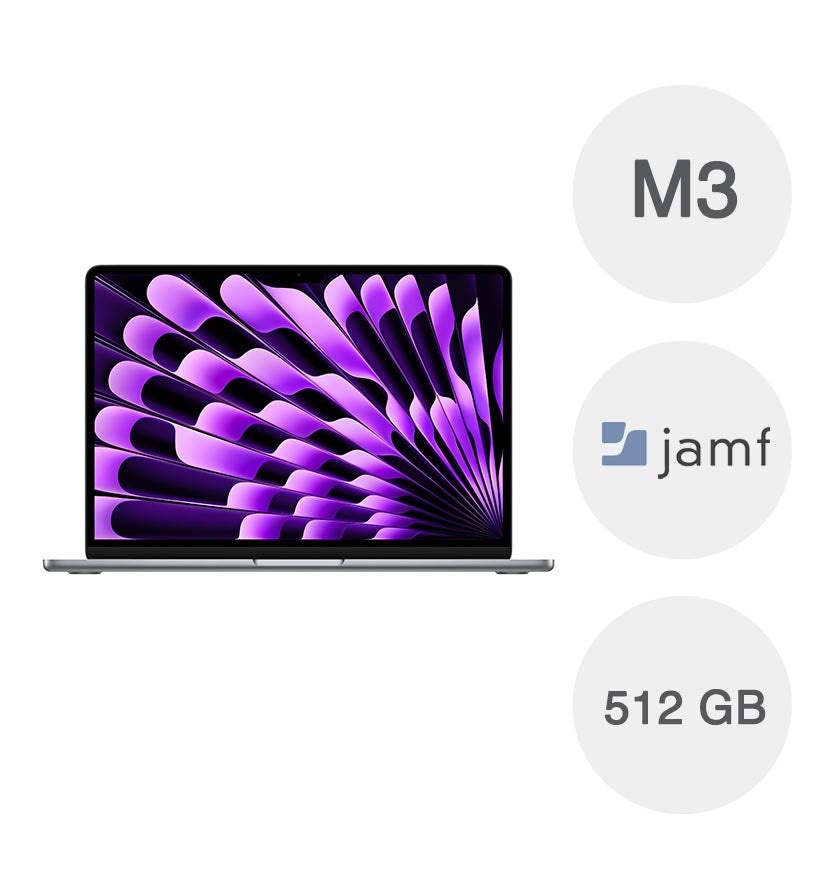 13-inch MacBook Air: Apple M3 chip with 8-core CPU and 10-core GPU, 512GB - Space Grey with JAMF Perpetual License