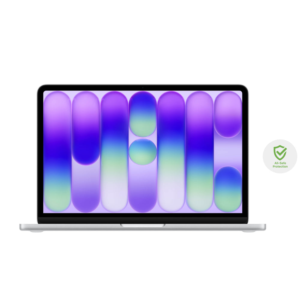 MANDATORY: Macbook Neo: 13-inch MacBook Neo: Apple A18 Pro chip with 6 core CPU and 5 core GPU, 8GB, 256GB SSD- All Safe Protection – Silver