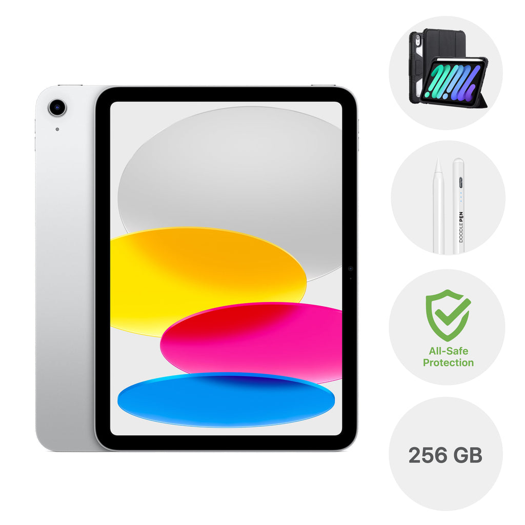 10.9” 256GB iPad with Cover, Stylus and Protection
